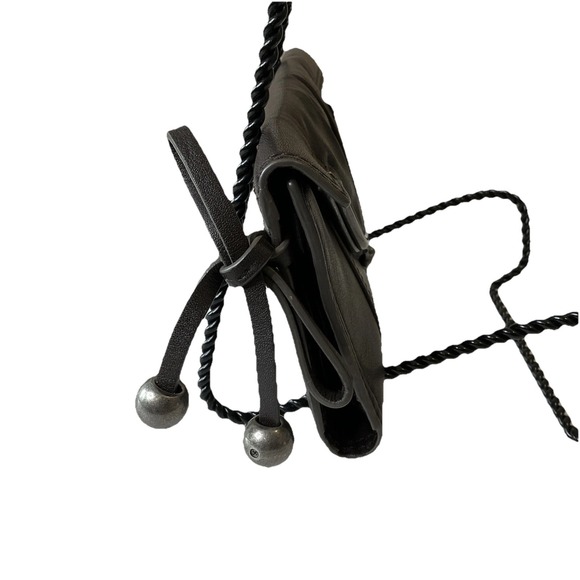 Vintage New Kenzo Leather Wallet Clutch Kiss Lock Coin Purse Brown Boho Retro - Picture 4 of 12